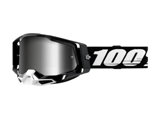 100% - Racecraft 2 Crossbrille Schwarz - Silber verspiegelt