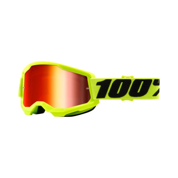 100% - Strata 2 Crossbrille Neon Gelb - Rot verspiegelt