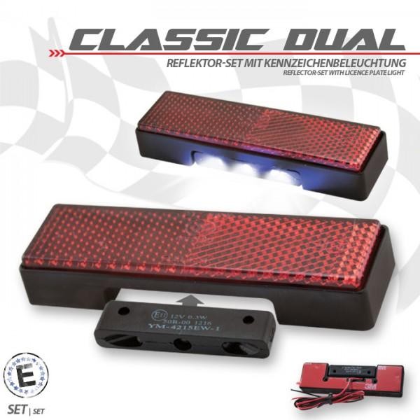 Reflektor "Classic Dual" Set inkl. Beleuchtung Maße: 94 x 27,5 x 9mm, selbstklebend, E-geprüft
